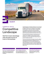Image of the front page of Escalent's Commercial Vehicle Competitive Landscape fact sheet